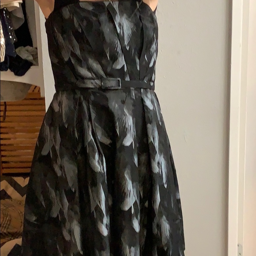 Never worn black and silver strapless dress